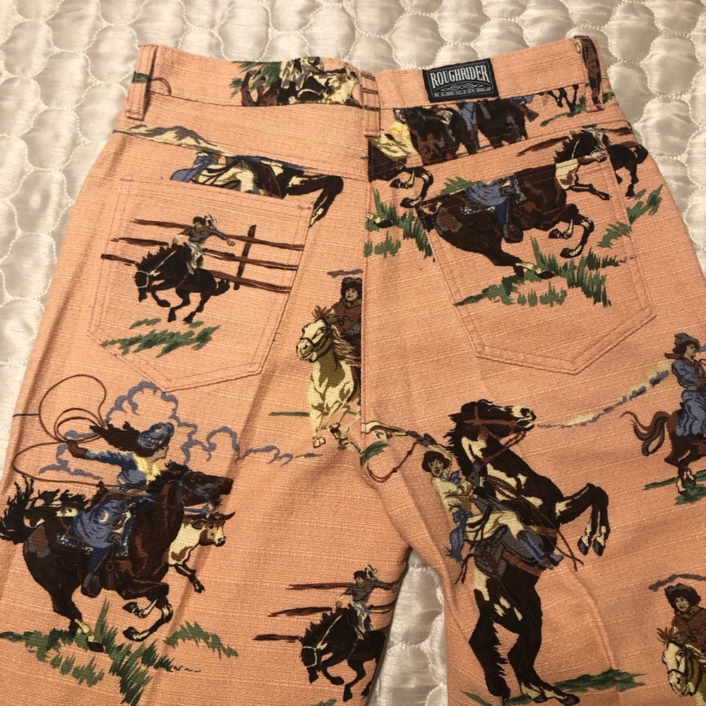 Roughrider by Circle T Western Cowboy Print Jeans – Pink – Size 28 - Picture 2 of 11